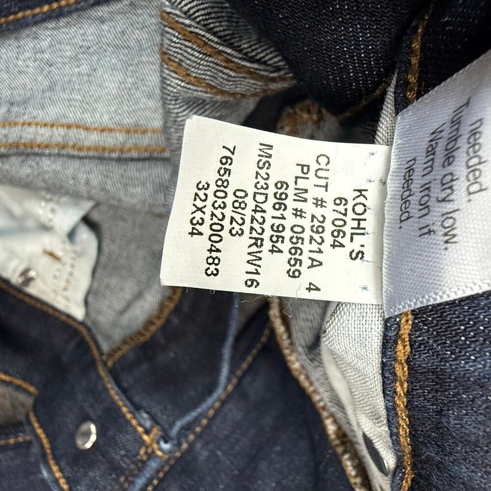 Sonoma Jeans Men's Size 32x34 Slim The Everyday Jean Stretch Dark Wash Split Hem - Picture 12 of 15